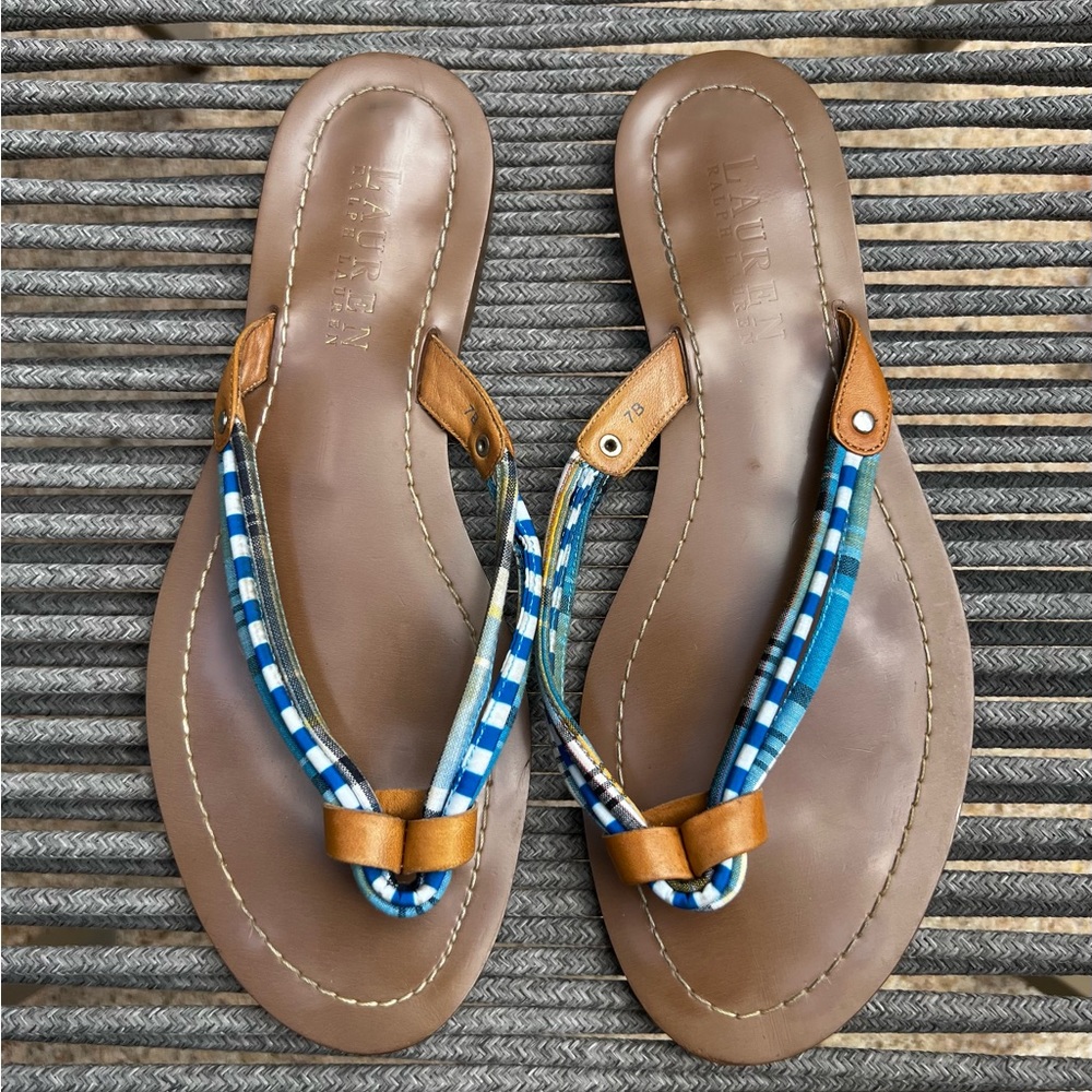 Blue Ralph Lauren Flip Flops